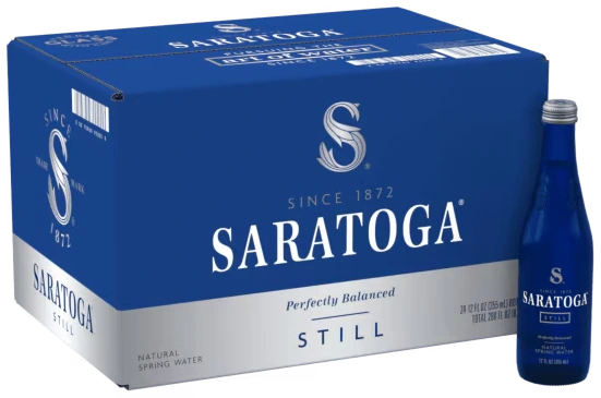 Case of Saratoga 12 fl oz bottles